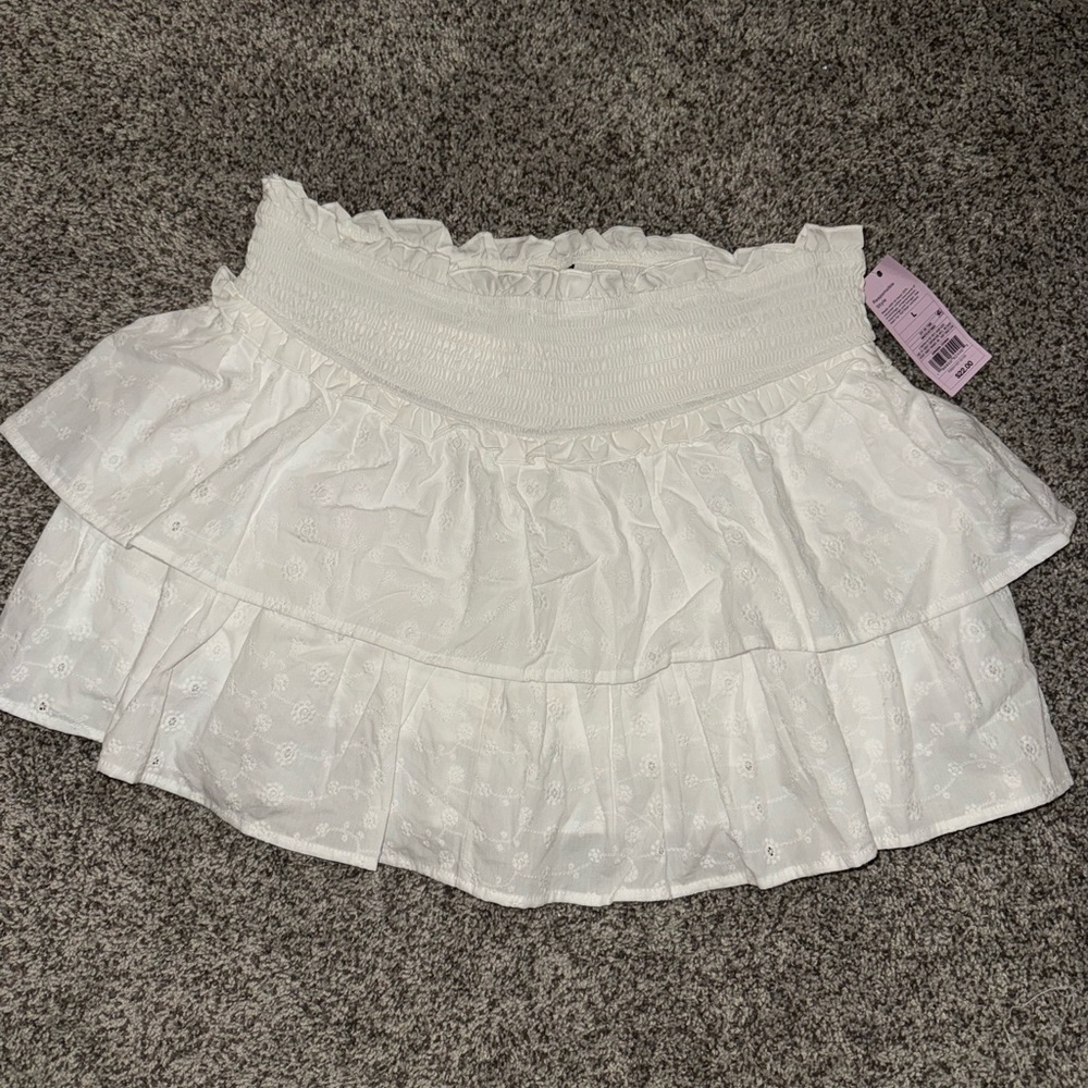 Wild Fable White Tiered Skort